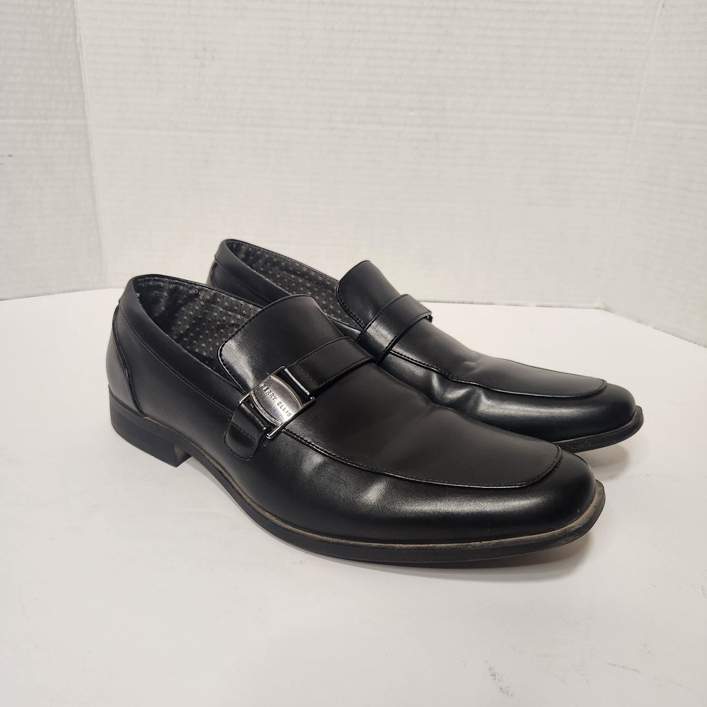 Perry Ellis Portfolio Men 8 Black Justin Ultra Foam Slip On‎ Dress Loafer Shoes